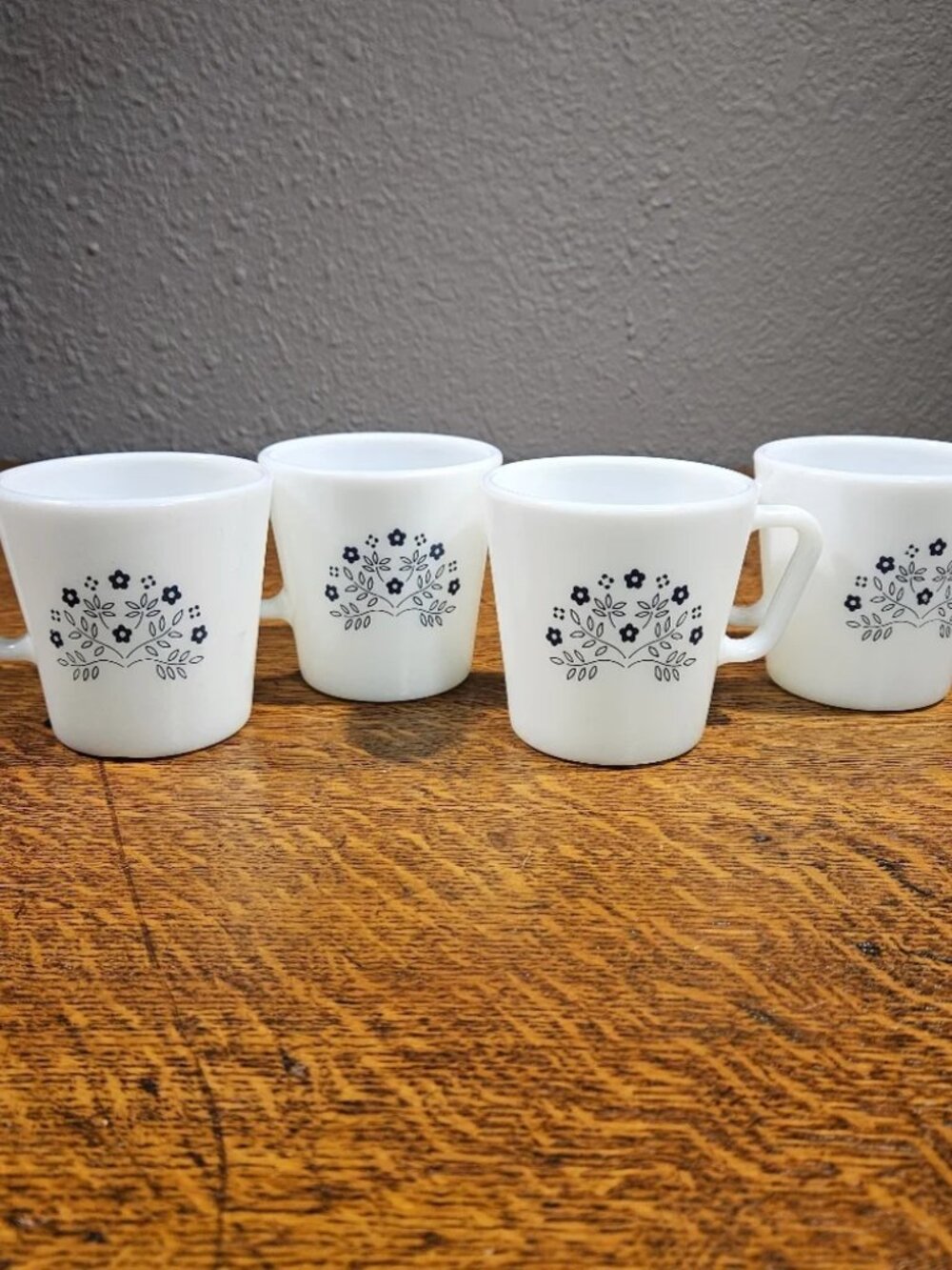 Pyrex Summer Impressions Blueberry Mugs Set Of 4 Vintage